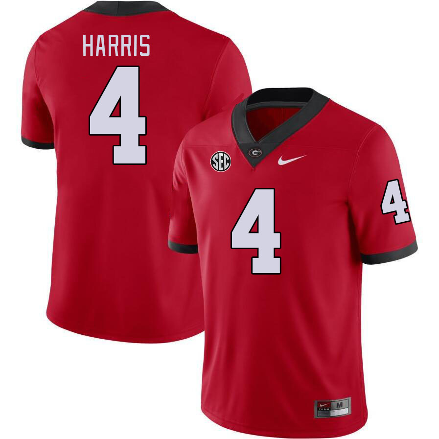 Georgia Bulldogs Men's A.J. Harris #4 Red Stitched College UGA Football Jersey 23QN013IB